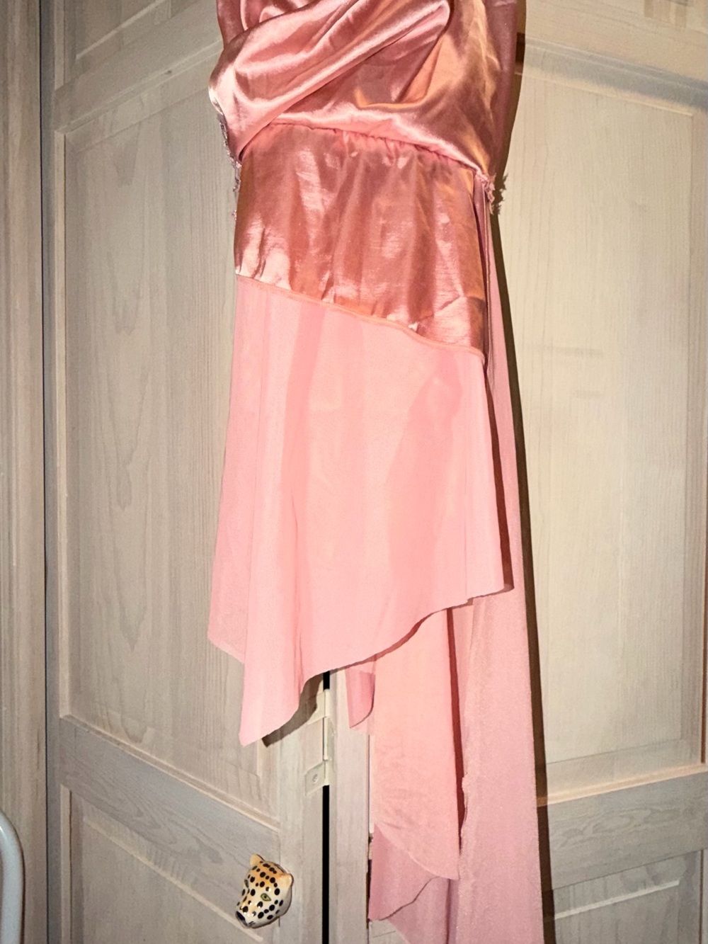 Weissman Dusty Rose Satin and Chiffon Dress